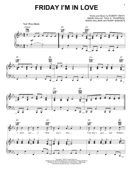 page one of Friday I'm In Love (Piano, Vocal & Guitar Chords (Right-Hand Melody))