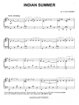 page one of Indian Summer (Piano Solo)