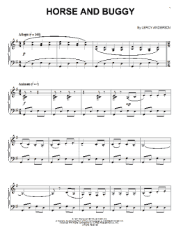 page one of Horse And Buggy (Piano Solo)