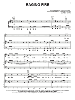 page one of Raging Fire (Piano, Vocal & Guitar Chords (Right-Hand Melody))
