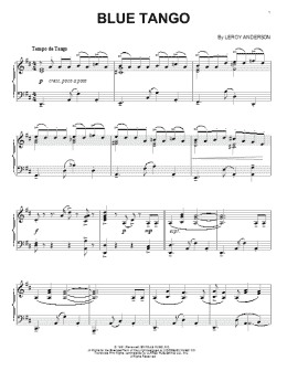page one of Blue Tango (Piano Solo)