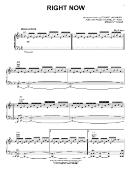 page one of Right Now (Piano, Vocal & Guitar Chords (Right-Hand Melody))