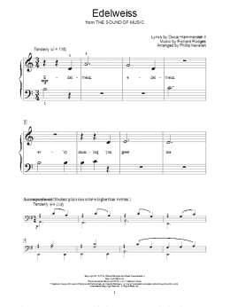 page one of Edelweiss (from The Sound Of Music) (arr. Phillip Keveren) (Educational Piano)