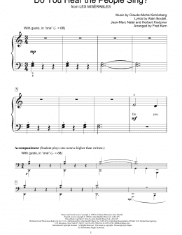page one of Do You Hear The People Sing? (Educational Piano)