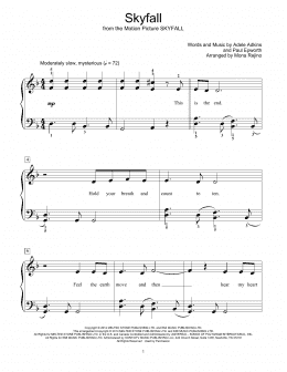 page one of Skyfall (Educational Piano)