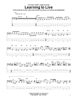 page one of Learning To Live (Bass Guitar Tab)