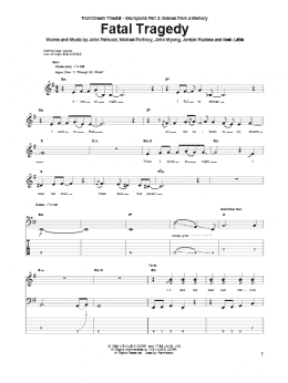 page one of Fatal Tragedy (Bass Guitar Tab)
