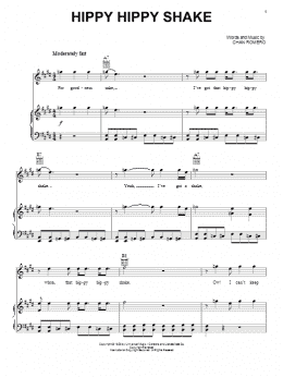 page one of Hippy Hippy Shake (Piano, Vocal & Guitar Chords (Right-Hand Melody))