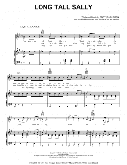 page one of Long Tall Sally (Piano, Vocal & Guitar Chords (Right-Hand Melody))