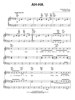 page one of Ah-Ha (Piano, Vocal & Guitar Chords (Right-Hand Melody))