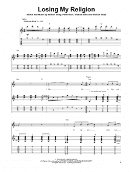 page one of Losing My Religion (Guitar Tab (Single Guitar))