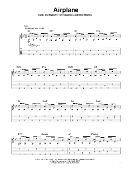 page one of Airplane (Guitar Tab (Single Guitar))