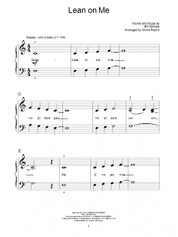 page one of Lean On Me (Educational Piano)