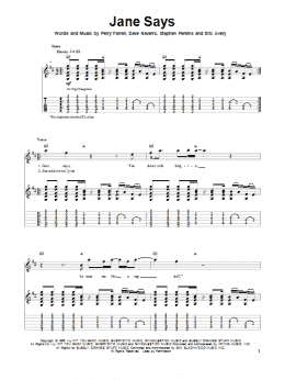 page one of Jane Says (Guitar Tab (Single Guitar))