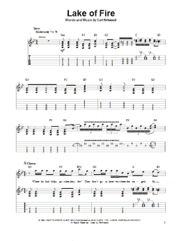 page one of Lake Of Fire (Guitar Tab (Single Guitar))