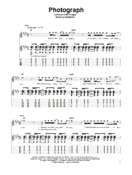 page one of Photograph (Guitar Tab (Single Guitar))
