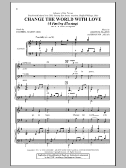 page one of Change The World With Love (A Parting Blessing) (SATB Choir)