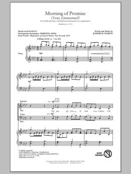 page one of Morning Of Promise (Veni, Emmanuel) (SATB Choir)