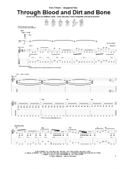 page one of Through Blood And Dirt And Bone (Guitar Tab)
