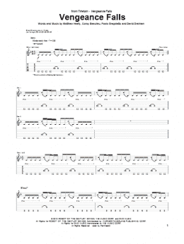 page one of Vengeance Falls (Guitar Tab)