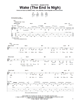 page one of Wake (The End Is Nigh) (Guitar Tab)