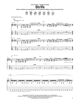 page one of Strife (Guitar Tab)