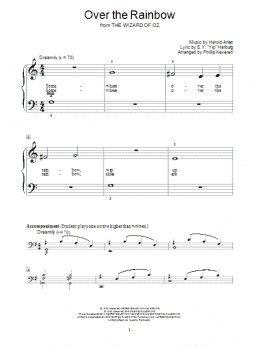 page one of Over The Rainbow (arr. Phillip Keveren) (Educational Piano)