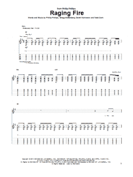 page one of Raging Fire (Guitar Tab)