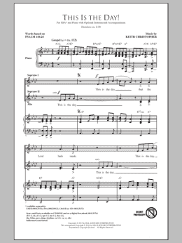 page one of This Is The Day (SSA Choir)
