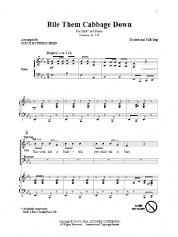 page one of Boil Them Cabbage Down (SAB Choir)