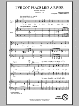 page one of I've Got Peace Like A River (SATB Choir)