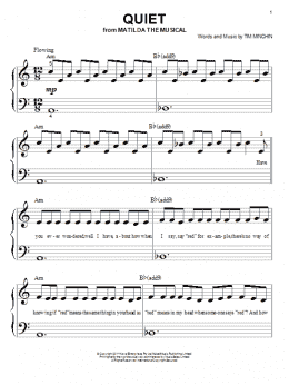 page one of Quiet (From 'Matilda The Musical') (Big Note Piano)