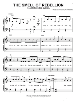 page one of The Smell Of Rebellion (from 'Matilda The Musical') (Big Note Piano)