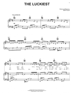 page one of The Luckiest (Piano, Vocal & Guitar Chords (Right-Hand Melody))
