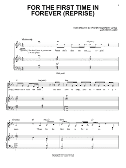 page one of For The First Time In Forever (Reprise) (from Frozen) (Piano & Vocal)