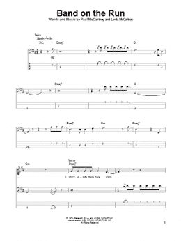 page one of Band On The Run (Bass Guitar Tab)