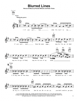 page one of Blurred Lines (Ukulele)