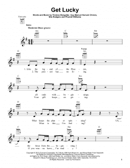 page one of Get Lucky (Ukulele)