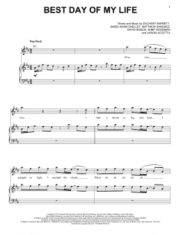 page one of Best Day Of My Life (Piano, Vocal & Guitar Chords (Right-Hand Melody))
