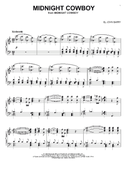 page one of Midnight Cowboy (Piano Solo)