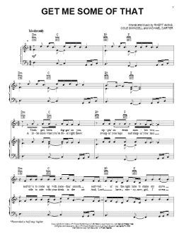 page one of Get Me Some Of That (Piano, Vocal & Guitar Chords (Right-Hand Melody))