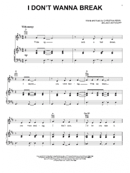 page one of I Don't Wanna Break (Piano, Vocal & Guitar Chords (Right-Hand Melody))