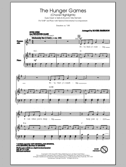page one of The Hunger Games (Choral Highlights) (SAB Choir)