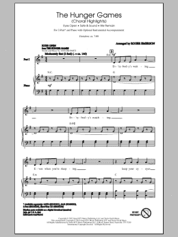 page one of The Hunger Games (Choral Highlights) (2-Part Choir)
