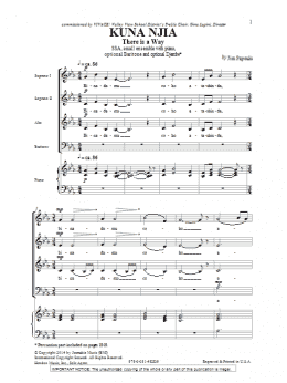 page one of Kuna Nijia (SSA Choir)