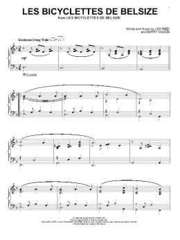 page one of Les Bicyclettes De Belsize (Piano Solo)