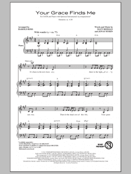 page one of Your Grace Finds Me (SATB Choir)
