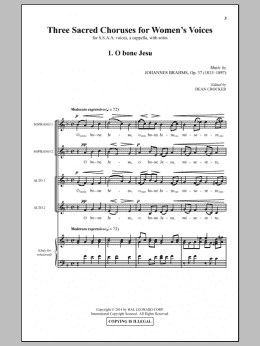 page one of Three Sacred Choruses For Women's Voices (SSA Choir)