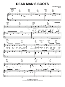 page one of Dead Man's Boots (Piano, Vocal & Guitar Chords (Right-Hand Melody))