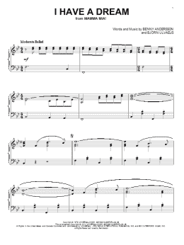 page one of I Have A Dream (Piano Solo)